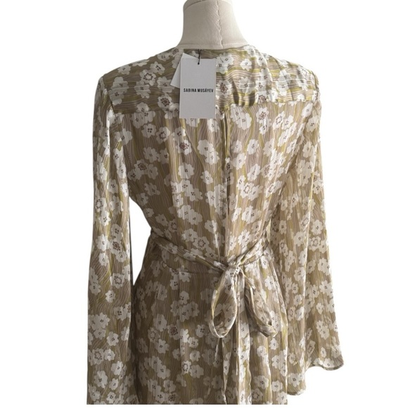 Sabina Musayev Dayton Long Sleeve Plunge Sundress Dress Sun Size M Wedding Party - Picture 7 of 10